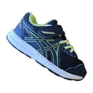 Asics Contend 7 TS Baby Toddler Shoes K9 Sneakers 1014A193 Black/Hazard Green